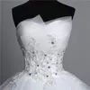100% echte foto-appliques parels vintage witte trouwjurken 2018 vestidos de noivas plus size strapless bruids baljurken