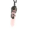 Kristallen ketting Natuurlijke Reiki Healing Stone Hanger met Ketting Amethist Roze Quartz Edelsteen Chakra Yoga Pendulum Waarzeggerij Energie Sieraden Gift