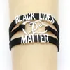 Armbanden Infinity Black Lives Matter Jezus Hart Liefde Brieven Charm Mode Knot Lederen Braid Wrap Armbanden Armbanden Voor Vrouwen Mannen Sieraden