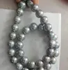 ضخم 18 INCH 11-12MM SOUTH SEA GENUINE GRAY PEARL NECKLACE 14K