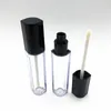 7 ml Kunststoff-Lipgloss-Röhrchen mit schwarzer Kappe, kleines Lippenstift-Röhrchen, Proben-Kosmetikbehälter, schneller Versand F1802