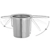 SS304 Tea Infuser Rostfritt Stål Loose Leaf Te Teer Basket Folding Handle Tekanna Blomma Herbal Filter Big