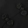 Fitshinling gothique Style chinois Cheongsam robe femmes boutons VIntage manches longues robes moulantes noir Grunge foncé Vestidos6911857
