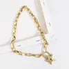 Fashion-hip Hop Style Star Lock Pendant Necklace Women Vine Lock Short Chain Necklace For Gift Party High Quality0097036608