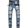 Büyük Boy Kot 2021 Bahar Yeni erkek Boya Delik Tarzı Lüks Kot Denim Pantolon Slim Fit Casual Kalem Kot Ücretsiz Kargo 00120