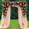 Couronnes de fleurs décoratives 140CM personnalisé vin de Bourgogne rouge fleur artificielle mur guirlande table pièce maîtresse de mariage toile de fond Deco2406537