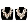 Mode chaîne en or blanc perles perles grappe tour de cou bavoir pendentif collier parfait fête saint valentin cadeau de mariage grand collier