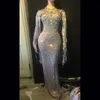 2019 Kobiety Sexy Tassel Dhinestones Kostium Jednoczęściowy Dress Moda Fringes Dress Samica Urodziny Świętuj Długi DT950