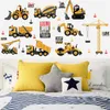 Truck Digger Patterned Cartoon Engineering Cars DIY Wall Stickers Kids Room Wall Sticker kindergarten Background DecorativeMM