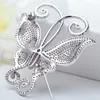 Wholesale- Vintage Butterfly Cute Brooch Pins for Women New Arrival Delicate Clear Shining CZ Rhinestone Wedding Bridal Brooches LUOTEEMI
