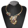 Magnifiques colliers de paon en cristal pour femmes avec strass cerceau chaîne collier ras du cou Costume Drag Queen bijoux fête bal 1 Pc