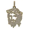 Vintage Bling Jésus Tête Pendentif Collier Chist Religieux Chrétien Prière Bijoux Cadeau CZ Cubique Zircone Or Hip Hop Glacé Bijoux Amulette pour Hommes