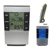 Medidor eletrônico da temperatura e de umidade do agregado familiar com o relógio de ponto retroiluminado do tempo da previsão