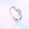 Cross cubic zirconia Ring Solitar Crystal Open Open Ajuste Engagement Wedding Rings for Women Fashion Jewelry Will e Sandy Drop Ship 080471