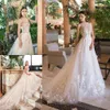 Oksana Mukha robes de mariée sans manches Illusion corsage dentelle appliques robes de mariée sur mesure balayage Train robes de mari￩e