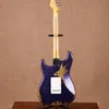 Anpassad John Cruz John Mayer Masterbuilt Heavy Relic Metallic Blue Sparkle Electric Guitar Vintage Kluson Tuners, Aged Chrome Hardware