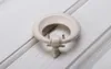 Lvory White Drop Ring Dresser Knobs Gaveta puxa rústico Gabinete de cozinha manipular maçaneta hardware móveis
