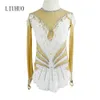 LIUHUO leotardos gimansia rhinestones spandex lycra women rhythmic gymnastic suit girl spandex dress skating dress for women