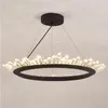 Nordic Kronleuchter aus Kristall-Gold / Schwarz minimalistischen Stil transparente Kristall-Lampe Designer-Ring Wohnzimmer Esszimmer Leuchte