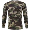 Herren T-Shirts Outdoor Quick Dry Shirt Männer Taktische Tarnung Langarm Rundhals Sport Armee T-Shirt Lustiges 3D T-Shirt
