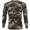 Heren T-shirts Outdoor Sneldrogend Shirt Heren Tactische Camouflage Lange mouw Ronde Hals Sport Leger T-shirt Grappig 3D T-shirt