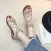 Wholesale-Women's Fashion Summer Slipper Designer Breathable Beach Half Loafters Sandals Casual Cross-tied Women Sandals