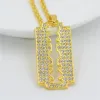 Fashion-p Hop Style Razor Blade Pendant Necklace Alloy Gold Color Iced Out Rhinestones With 70cm Chain Necklace For Men Christmas Gift