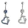 YYJFF D0624 Heart Stone Belly Navel Button Ring Mix Colors