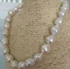 Livraison Gratuite noble bijoux Baroque 18 "15-12MM Mer du Sud perle naturelle NATURELLE 925 collier en argent