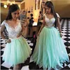 2020 Prom Dresses Cap Sleeve Elegancki z Tiul Odpinany Spódnica Prom Gown Szaty Dreasting Dresses