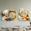 Résine Chef mignon horloge murale maison montre salle de bains cuisine horloge vintage montres murales décor à la maison horloge murale Design moderne CJ1912149201704