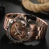 Relogio Top Brand Luxury Fashion Temeite Retro Bronze Quartz Klockor Män Klock Army Militär Armbandsur Vattentät Man Klocka