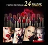 DHL gratis 24 kleuren make-up waterdichte pigmenten rode metalen lippenstift sexy langdurige gladde fluwelen mat lip stick batom maquiagem