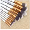 10st Set Set Marble Makeup Brushes Professional Concealer Eyeliner Lip Brush Flat Foundation for Women Beauty Tools5753477