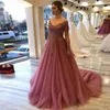 2024 신부 드레스의 새로운 현대 어머니 어깨 레이스 아플리케 구슬로 긴 소매 플러스 크기의 저녁 결혼식 게스트 드레스 403
