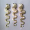 skin weft remy hair pu weft body wave tape human hair extensions 613 bleach blonde brazilian body wave hair 1426 inch