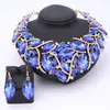 Afrikanische Erklärung Halskette Ohrring Perlen Schmucksets für Frauen Accessoires Hochzeit Brautkristall Anhänger Harz Juwelier Set 10 Farben