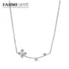 FAHMI I00% 925 Sterling Silver Shine P Gold Anchor Chain Butterflie Halsband Fyra-Leaf Clover Petal Necklace Flower Stem Necklace6943016