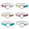 Hot New Pu Leather Harajuku Laser Heart Love Heart Shaped Collar Choker Luminous Necklace Neck Clavicle Necklacewcw192
