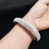 Ny lyxdesigner Titan rostfritt stål Bling Black Diamond Damarmband Armband Allergisäkra smycken Gåvor för kvinnor Partihandel