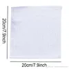 20 * 20 cm coton blanc petite serviette carrée maternelle enfants mouchoir serviette hôtel cuisine serviette chiffon pas cher petites serviettes BH2217 CY