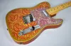 사용자 정의 Masterbuilt Dale Wilson 1969 Relic Gold Burst Pink Paisley Tele Electric Guitar, 메이플 지판 검은 점 인레이, 빈티지 튜너