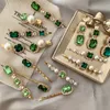 3 colori Corea Vintage Emerald forcine per capelli geometrici strass fermaglio per capelli per le donne Accessori per capelli ragazze Barrette JJ1737782827