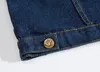 Coton Jeans Veste Sans Manches Gilet Hommes Grande Taille 5XL Bleu Foncé Denim Jeans Gilet Mâle Cowboy Extérieur Gilet Hommes Vestes