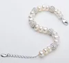 Riktigt vackert sötvatten pärlarmband kvinnor bröllop odlade vita pärlarmband 925 silver juvelerflicka födelsedagspresent gb773249m