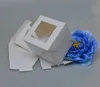 Envoltório de presente 50 pcs branco papelão caixa de doces artesanato pvc janela festa de casamento favor decoração 9 tamanhos1227t