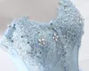 2019 Büyüleyici Aplike Sevgiliye Uzun Gelinlik Modelleri Boncuklu Aplikler Prenses Örgün Akşam Parti Elbise Gelinlik Parti Kıyafeti QC1381
