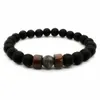 Bracciale in pietra lavica Energy Yoga Chakra Jewelry Men Bracciale con perline