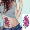 Tatuaggi temporanei per il corpo delle donne Tatuaggi temporanei impermeabili Tatuaggi temporanei Adesivi Sexy tatuaggio sulla spalla del braccio con fiori di rosa rossa