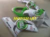 Injektionsformmissionskit för Kawasaki Ninja ZX 6R 600CC 03 04 ZX6R 636 2003 2004 Nya vita gröna Fairings set ZX51